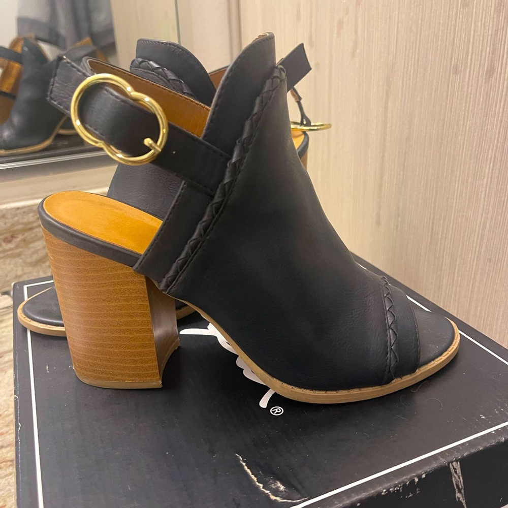 Black Prep Toe heels